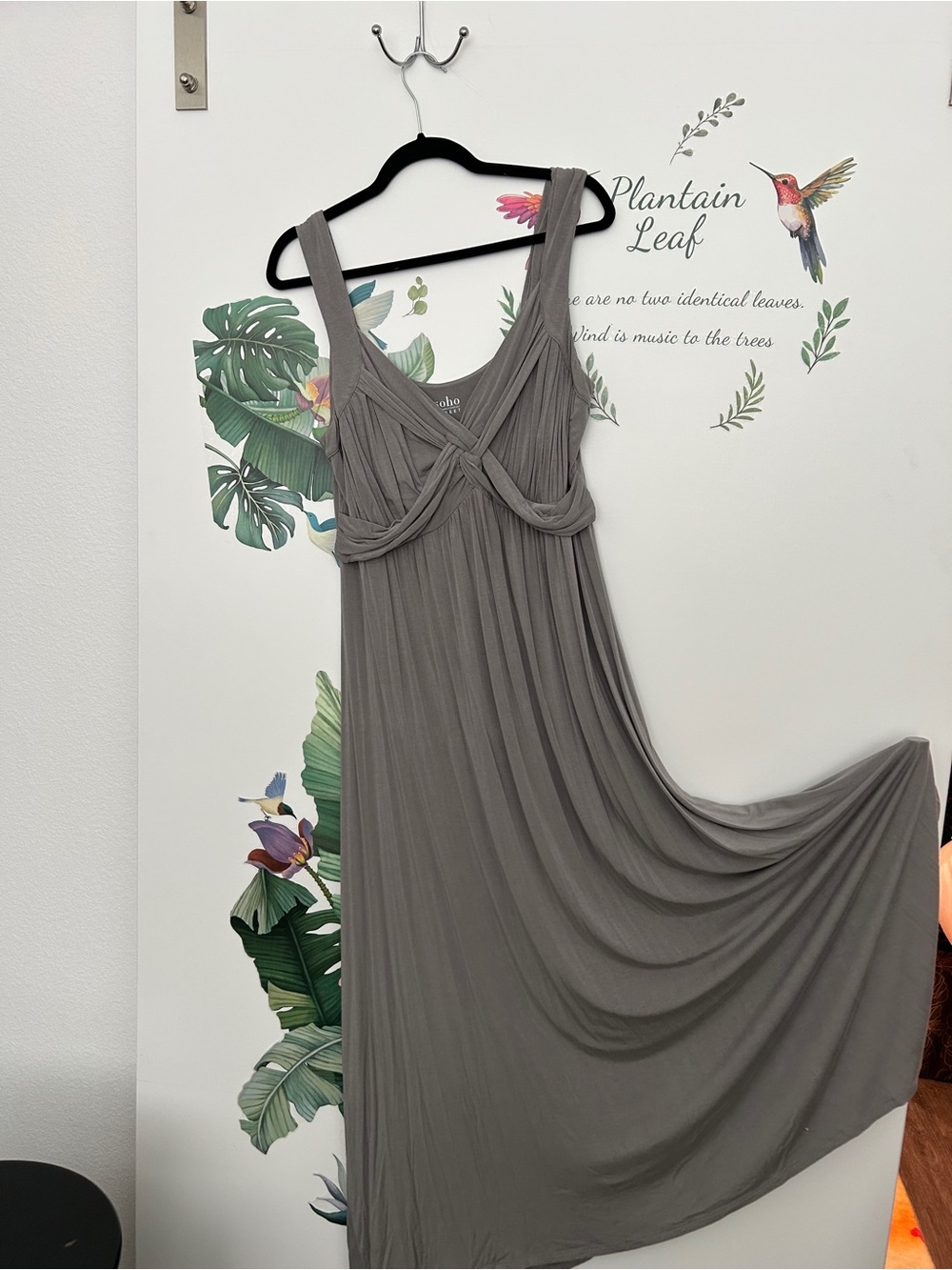 New York & Company Gray Knit Maxi Slip Dress